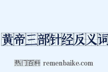 黄帝三部针经反义词是什么意思的图片